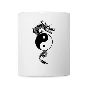 Dragon chinois yin yang - Mug blanc - blanc - Devant