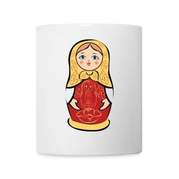 Matryoshka with floral pattern - Mug - white - Front