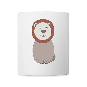 Löwenkopf mit freundlichem Gesicht - Tasse - Weiß - Vorne