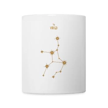 Virgo Zodiac Sign Star Constellation Golden Tones - Mug - white - Front