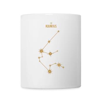 Aquarius Zodiac Sign Star Constellation Golden - Mug - white - Front
