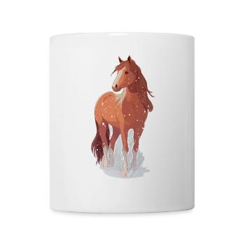 Pferd mit Schneeflocken - Tasse - Weiß - Vorne