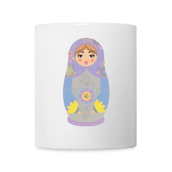Farbige Matroschka Puppe Illustration - Tasse - Weiß - Vorne