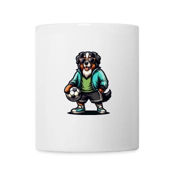 St. Bernard Mountain Dog Joueur de soccer Fan Champion - Mug blanc - blanc - Devant