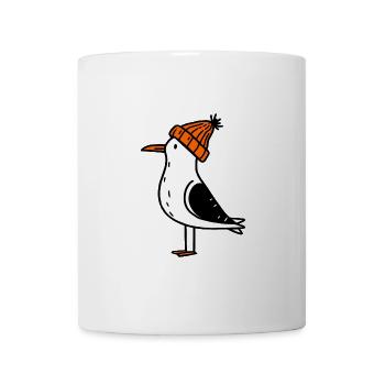 North Sea Harbor Moin Seagull Bird Hat Beanie Orange - Mug - white - Front