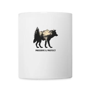 Wolf Wolves Wilderness Howl Forest Preserve & Protect - Mug - white - Front