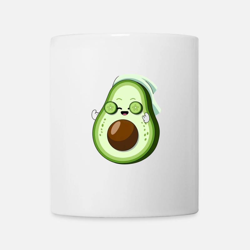 Avocado Spa Tag Mit Gurkenscheiben - Tasse - Weiß
