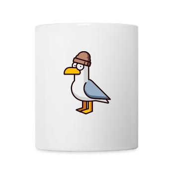 Comic Seagull Logo Beanie North Sea Hamburg Port - Mug - white - Front