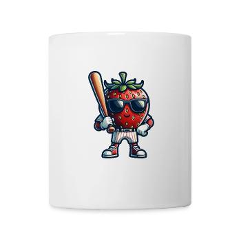 Strawberry Baseball Player with Bat - Mug - white - Front