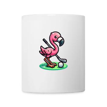 Flamingo Golfspieler - Lustiges Golfdesign - Tasse - Weiß - Vorne