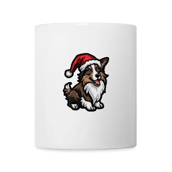 Border Collie Chien Noël - Mug blanc - blanc - Devant