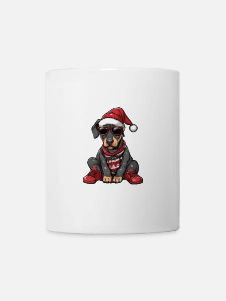 Doberman chien Noël Noël laid - Mug blanc - blanc