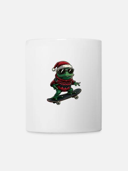 Grenouille Noël Drôle - Mug blanc - blanc