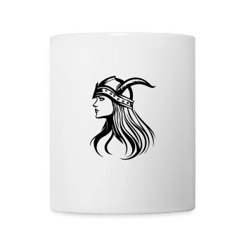 Viking Warrior Woman Head - Mug - white - Front
