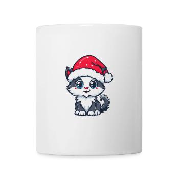 Katze Weihnachten Niedlich - Tasse - Weiß - Vorne