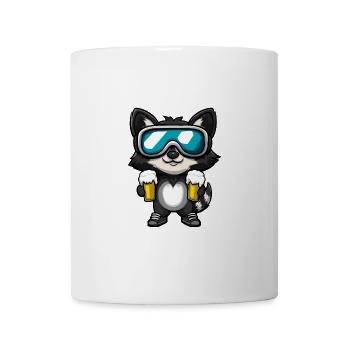 Waschbär Ski Bier - Tasse - Weiß - Vorne