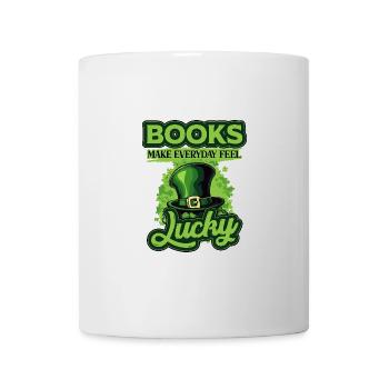 Les livres font que tous les jours se sentent chanceux la Saint-Patrick - Mug blanc - blanc - Devant