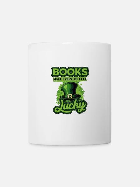 Les livres font que tous les jours se sentent chanceux la Saint-Patrick - Mug blanc - blanc