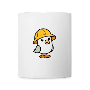 Mer du Nord Moin Météo Mouette Jaune Chapeau De Pluie Chapeau Pluie - Mug blanc - blanc - Devant