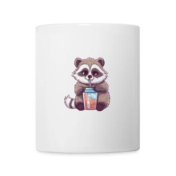 Waschbär mit Eiskaffee - Tasse - Weiß - Vorne