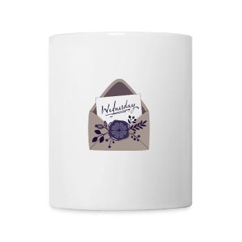 Lettre avec cachet de cire et fleurs - Mug blanc - blanc - Devant