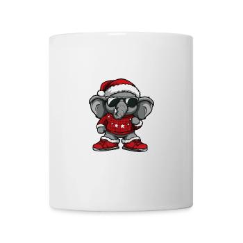 Elefant Weihnachten Cool X-Mas - Tasse - Weiß - Vorne