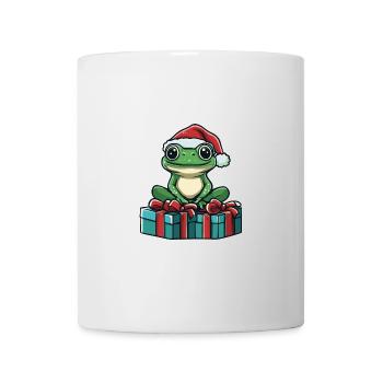 Frosch Weihnachten Comic Geschenke - Tasse - Weiß - Vorne