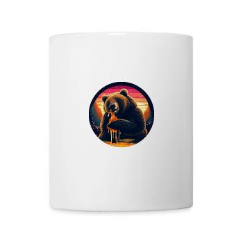Brown bear with honey: sunset design - Mug - white - Front