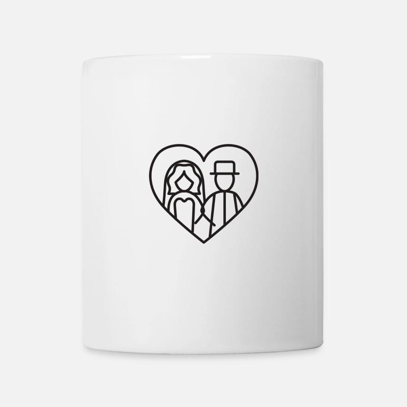 Couple d’amour dans le cœur - Mug blanc - blanc