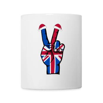 Britische Flagge Weihnachten Peace Symbol - Tasse - Weiß - Vorne