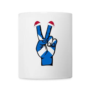 Schottland Flagge Weihnachten Peace Symbol - Tasse - Weiß - Vorne