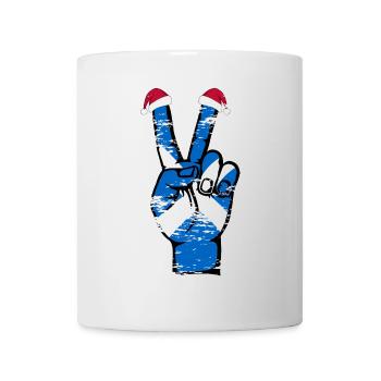 Scotland Flag Christmas Peace Symbol Used - Mug - white - Front