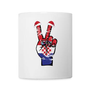 Kroatien Flagge Weihnachten Peace Symbol used - Tasse - Weiß - Vorne