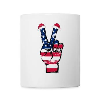 Drapeau des États-Unis Noël Symbole de la paix utilisé - Mug blanc - blanc - Devant