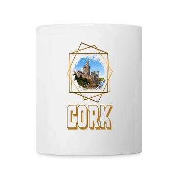 Cork Irlande Ville Skyline Home Love Gold - Mug blanc - blanc - Devant