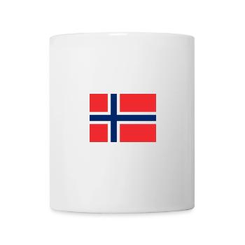 Norwegische Flaggenkreuz Design - Tasse - Weiß - Vorne