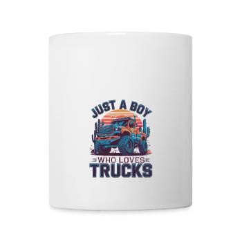 Juste un garçon qui aime les camions - Mug blanc - blanc - Devant
