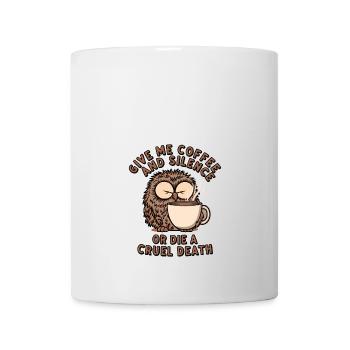 Coffee Owl - give me coffee and silence or die - Mug - white - Front
