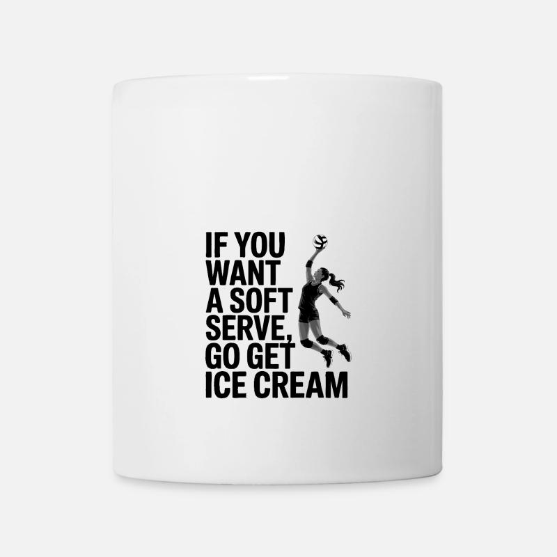 Soft-Serve? Dann ab zum Eis – Volleyball - Tasse - Weiß