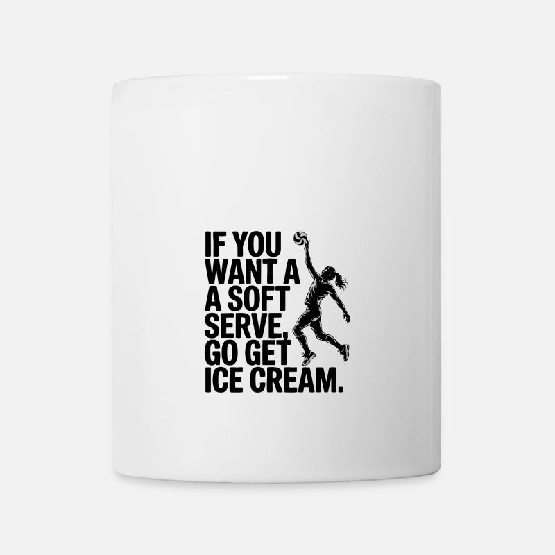 Soft-Serve? Dann ab zum Eis – Volleyball - Tasse - Weiß
