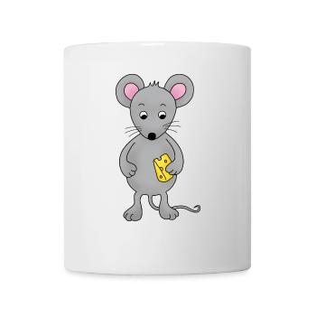kleine Maus mit Käse - Tasse - Weiß - Vorne