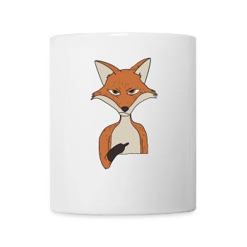 Renard grincheux avec un majeur - Mug blanc - blanc - Devant