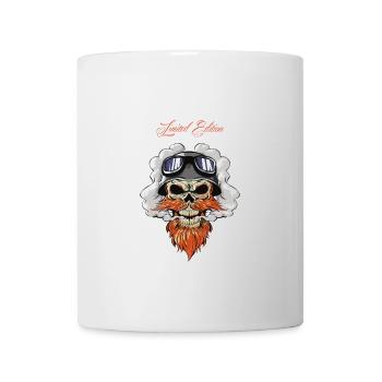 biker skull motorcycle - Mug - white - Front
