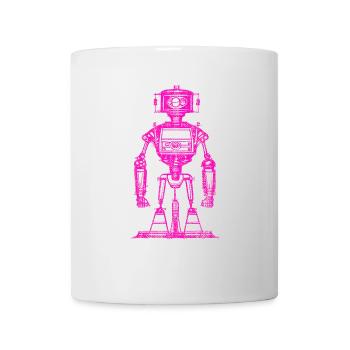 Robot fille rose - Mug blanc - blanc - Devant