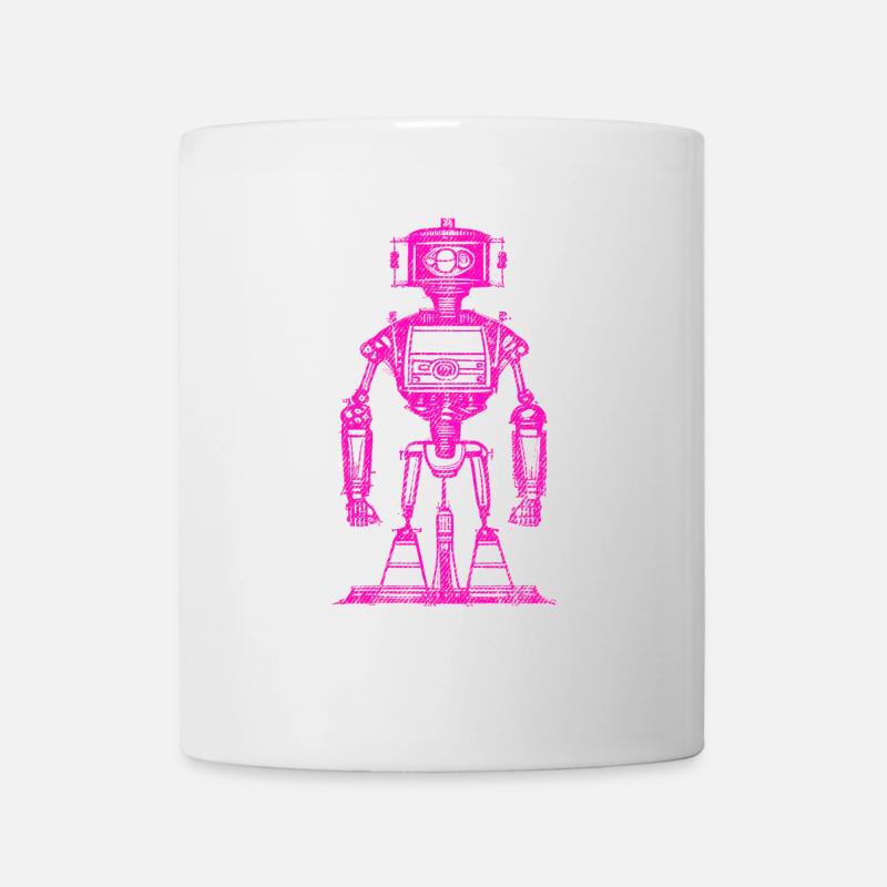 Robot fille rose - Mug blanc - blanc