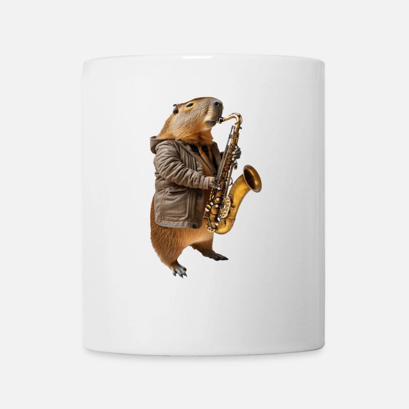 Capybara Saxophon - Tasse - Weiß