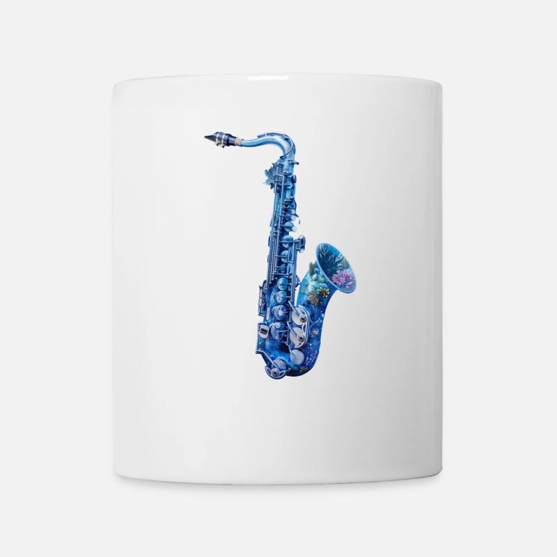 Fisch Saxophon - Tasse - Weiß