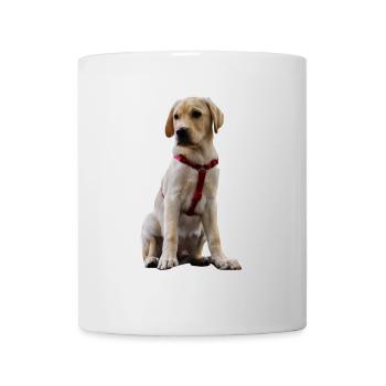Labrador Welpe im roten Geschirr - Tasse - Weiß - Vorne