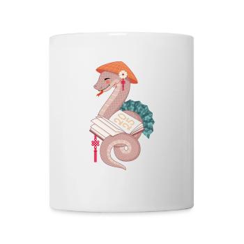 Year of the Snake 2025, Chinese Horoscope, Bed - Mug - white - Front