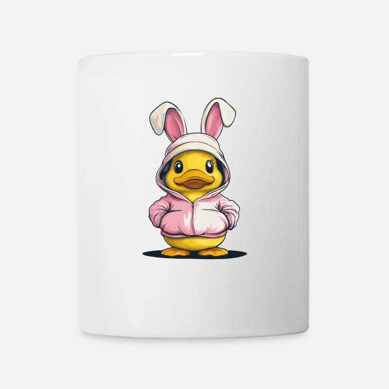 Entenküken im Hasenkostüm - Tasse - Weiß